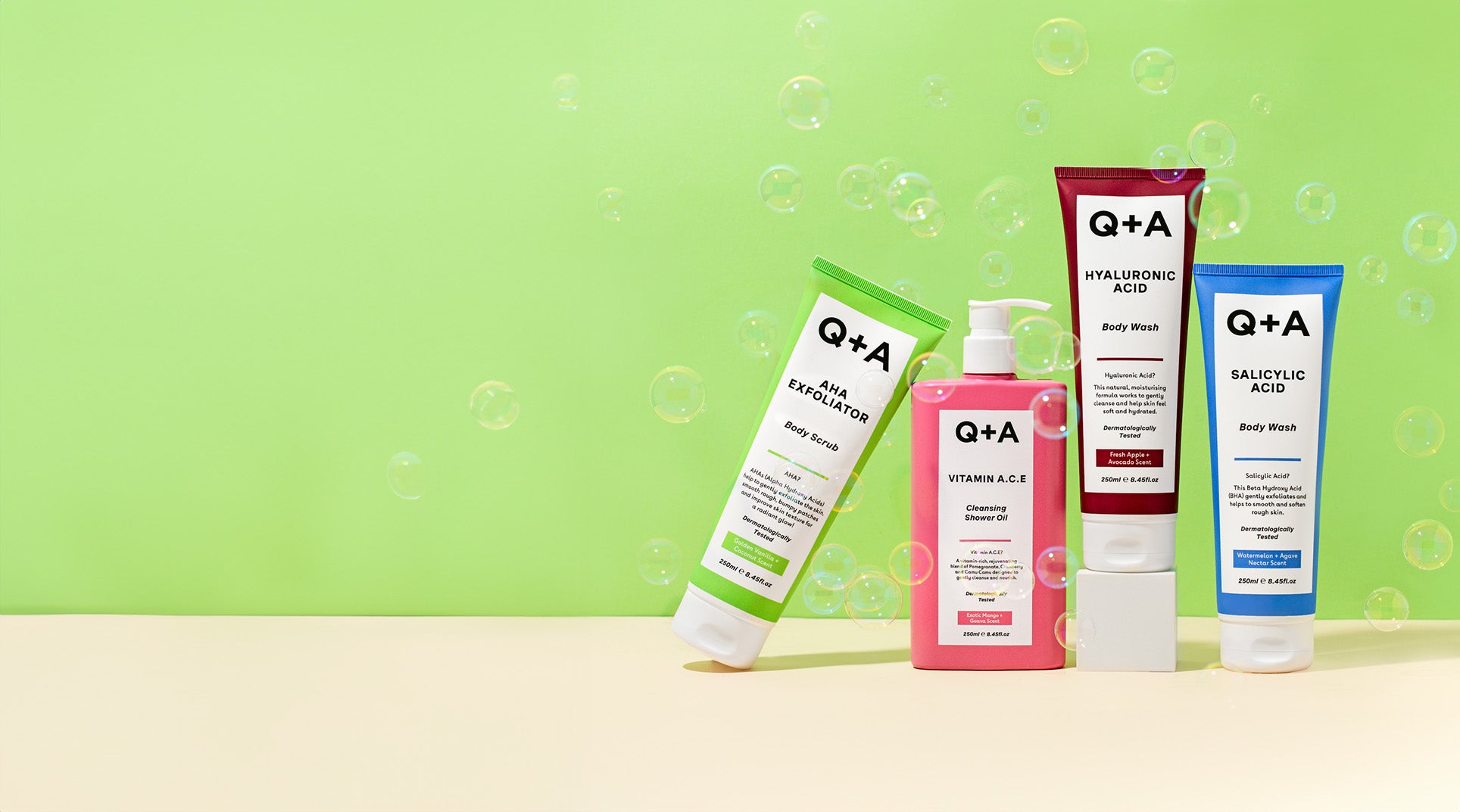 Q+A Bodycare wash off products