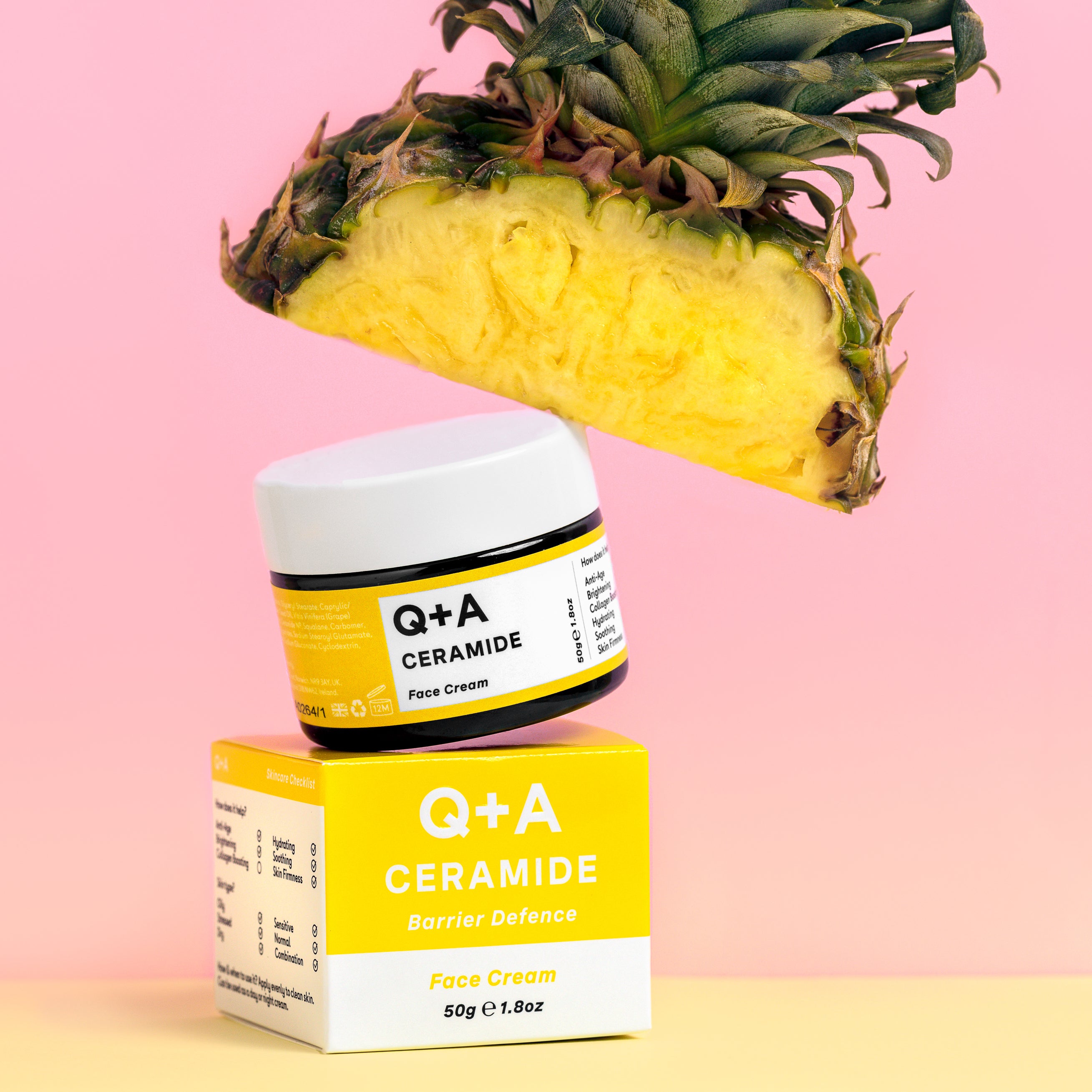 Ceramide Face Cream and pineapple chunk