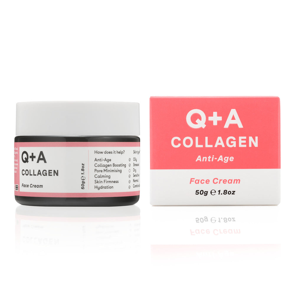 Q+A Collagen Face Cream Jar and carton