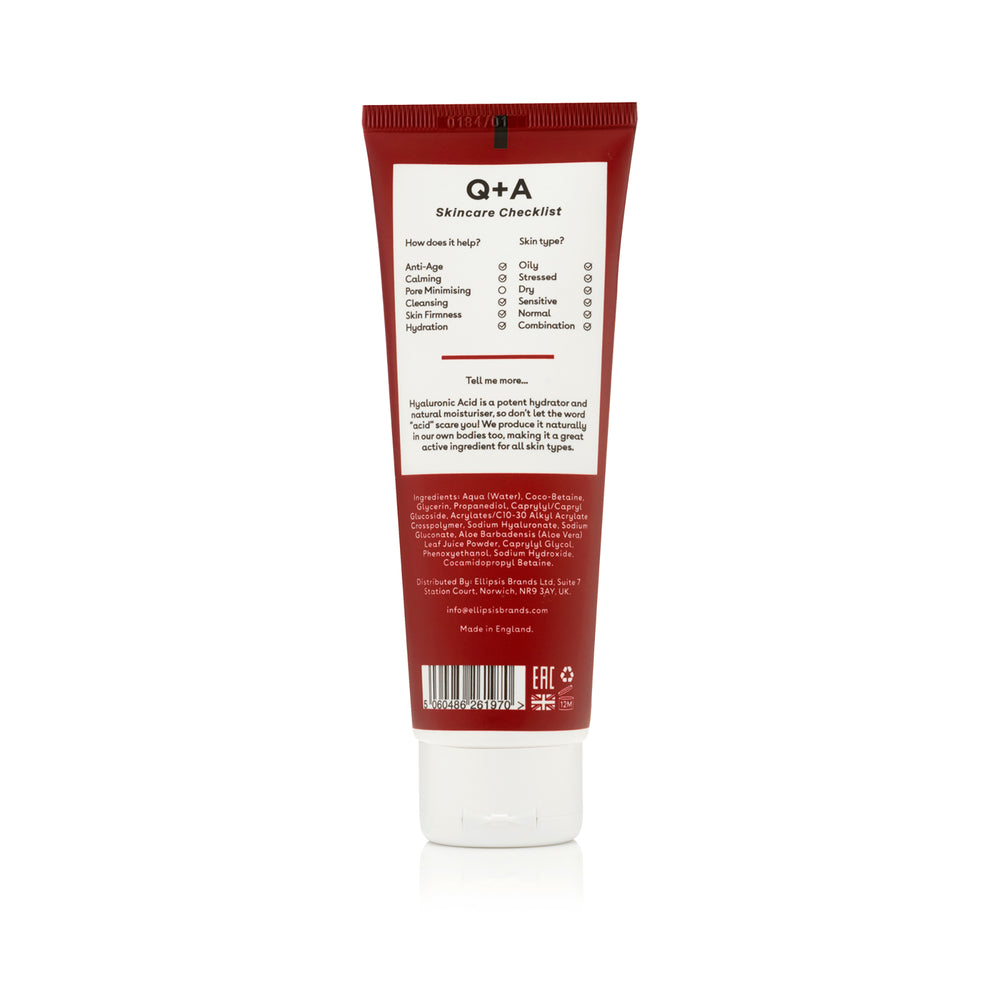 Q+A Hyaluronic Acid Hydrating Cleanser skincare checklist